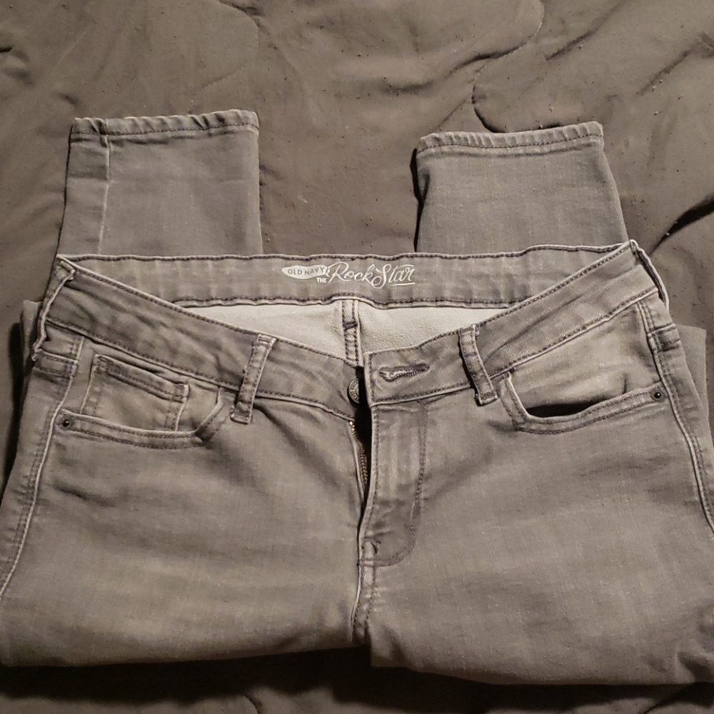 Old Navy Rockstar size 10 regular gray jeans
